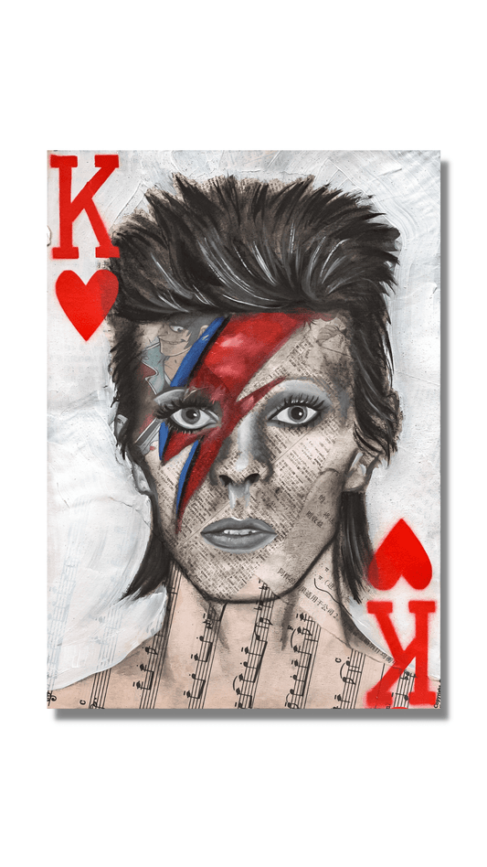 Danielle O'Reilly Art David Bowie King of Hearts Painting Artwork Wall decor Portrait Art Celebrity Canvas