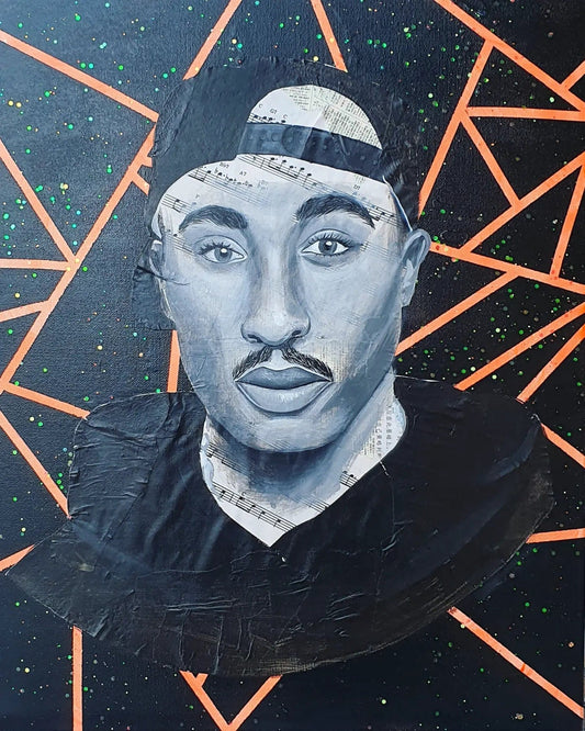 Danielle O'Reilly Art Tupac Painting Artwork Wall decor Portrait Art Celebrity Canvas